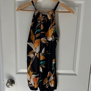 The Limited Navy Floral Halter Blouse Size L